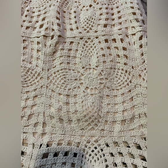 House of Harlow 1960 Ivory Crochet Knit Halter Cutout Back Maxi Dress NWOT - Picture 8 of 12